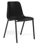 Black Plastic Visitor Stacking Chair