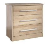 Linea 3 Draw Chest - Oak Extended Top & Back Panel