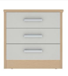 Linea 3 Draw Chest - Oak Cream Fronts - Ext Top & Panel