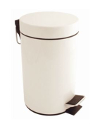 3L White Round Pedal Bin