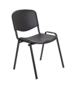 Canteen Stackable Chair in Black with Black Frame