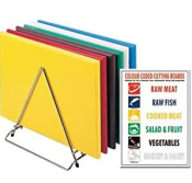 Chopping Board Set- Inc Rack & Chart - Set of 6