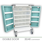 20 Tray Original Packaging Drugs Trolley- Key Button Lock