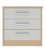 Linea 3 Draw Chest - Oak Cream Fronts - Ext Top & Panel