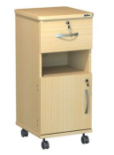Bedside Locker- Hospital Style Lock Door & Draw - Beech