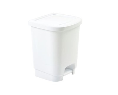 8Ltr White Pedal Bin