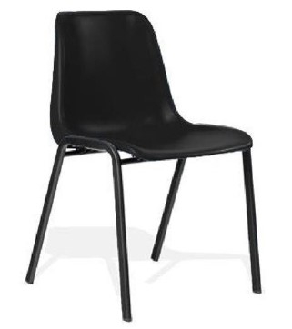 Black Plastic Visitor Stacking Chair