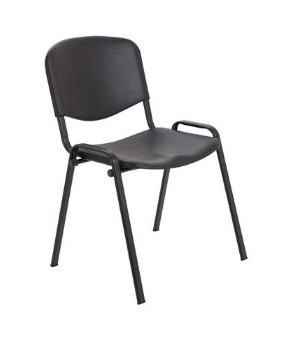 Canteen Stackable Chair in Black with Black Frame