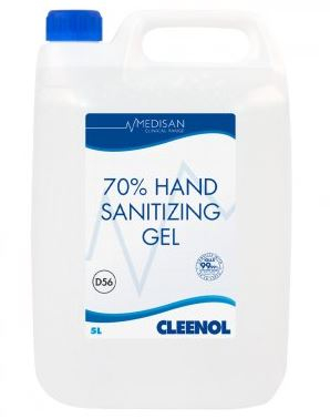 70% Alcohol Hand Sanitiser Gel 5Ltr