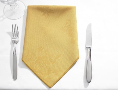 Circular Table Cloth in Gold 62Inch Rose Design