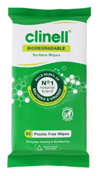 Clinell Plastic Free Surface Wipes - Biodegradable